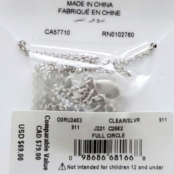 Kate Spade New York Full Circle Mini Pendant Necklace NWT 16" Silver-tone - Picture 2 of 5